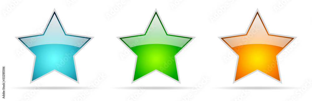 Set of glossy stars. Vector illustration Set of glossy stars. Vector illustration