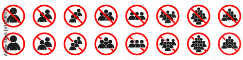Ban of crowd of people. Prohibition to get together