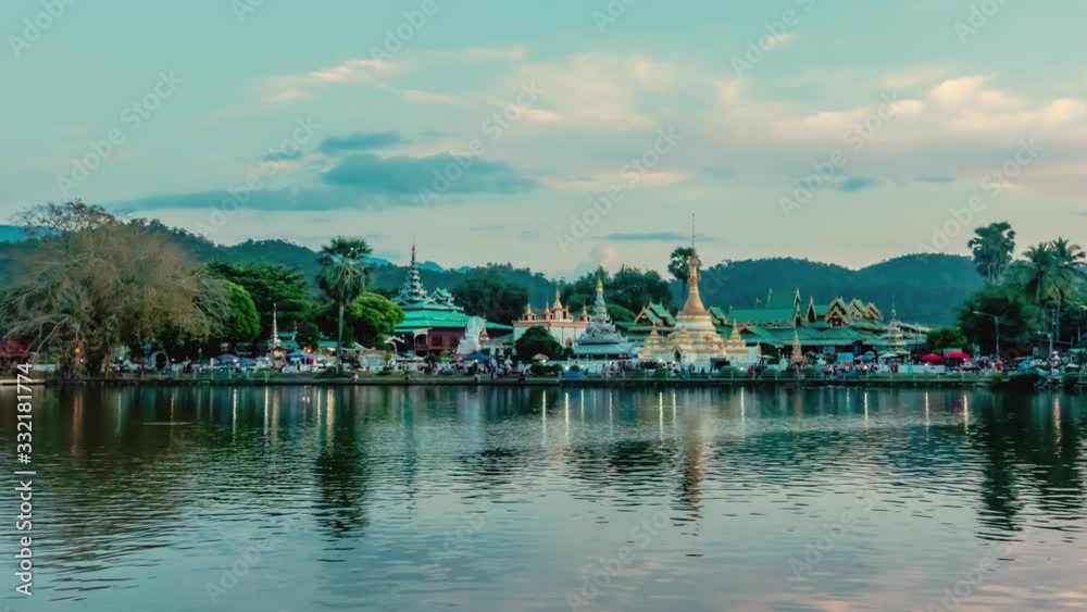 Beautiful temples in Mae Hong Son province, Thailand. (Day to Night Time Lapse) Beautiful temples in Mae Hong Son province, Thailand. (Day to Night Time Lapse)