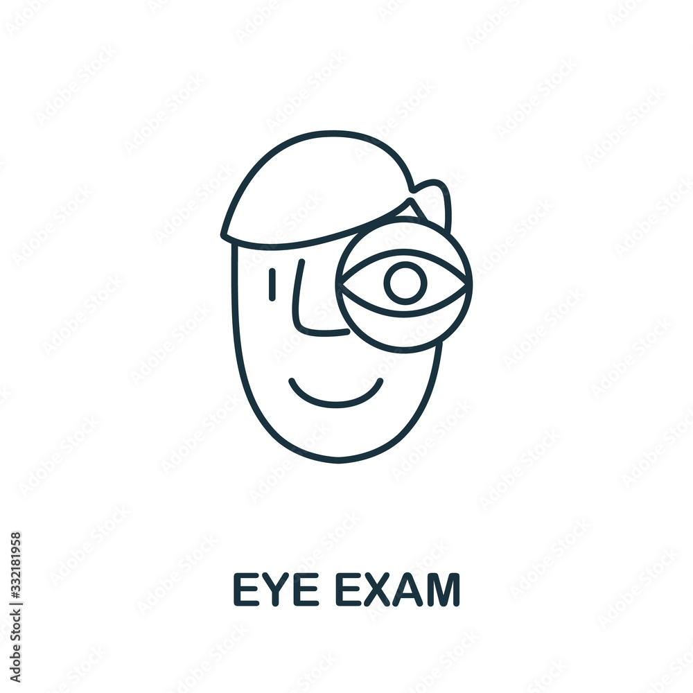 Eye Exam icon from health check collection. Simple line Eye Exam icon for templates, web design and infographics