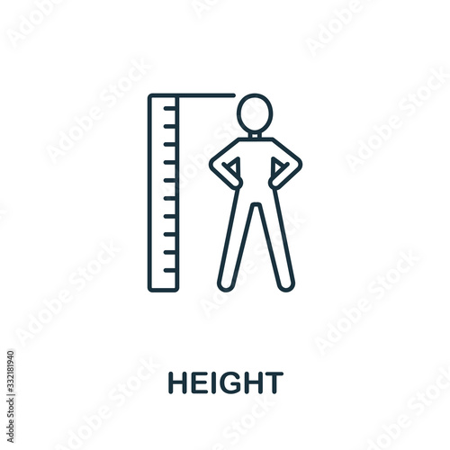 Height icon from health check collection. Simple line Height icon for templates, web design and infographics