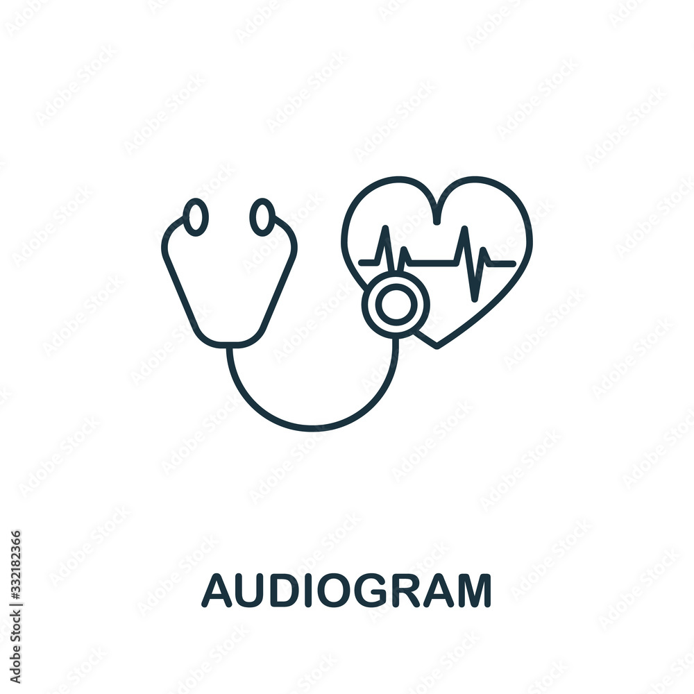 Audiogram icon from health check collection. Simple line Audiogram icon for templates, web design and infographics Audiogram icon from health check collection. Simple line Audiogram icon for templates, web design and infographics