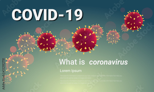 Covid-19 background, background virus strain of MERS-Cov and Novel coronavirus 2019-nCoV. Vector concept of dangerous virus in China with medical cell.