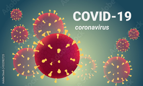 Covid-19 background, background virus strain of MERS-Cov and Novel coronavirus 2019-nCoV. Vector concept of dangerous virus in China with medical cell.