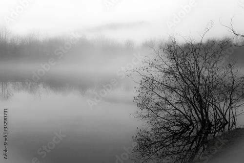 Atmospheric Misty Montain Lake