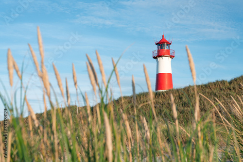 Red lighthouse on the island of Sylt  Nordfriesland  Germany