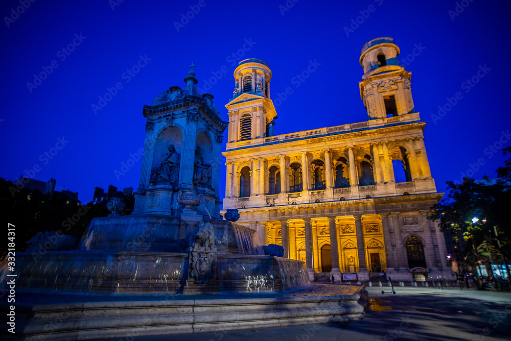 Obraz premium Église Saint-Sulpice, the church of Saint-Sulpice, Paris