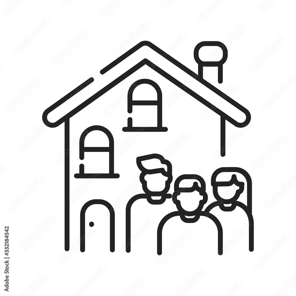 Rent a house for family allowed with children black line icon. Temporary use of property. Pictogram for web page, mobile app, promo. UI UX GUI design element. Editable stroke. Rent a house for family allowed with children black line icon. Temporary use of property. Pictogram for web page, mobile app, promo. UI UX GUI design element. Editable stroke.