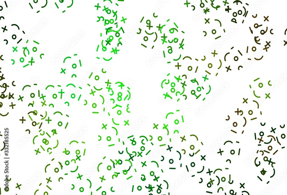 Light Green, Yellow vector background with math elements. Light Green, Yellow vector background with math elements.
