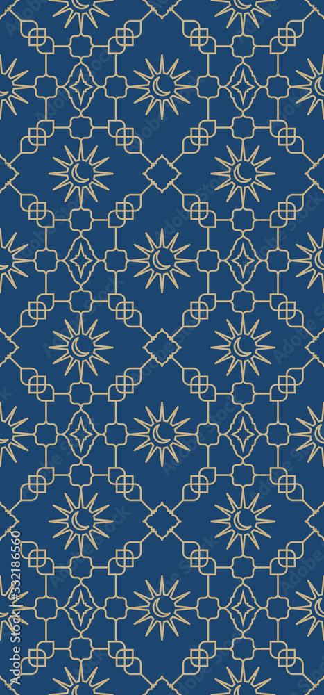Seamless islamic pattern with Oriental ornaments and motif. Moroccan, persian and arabic elements background