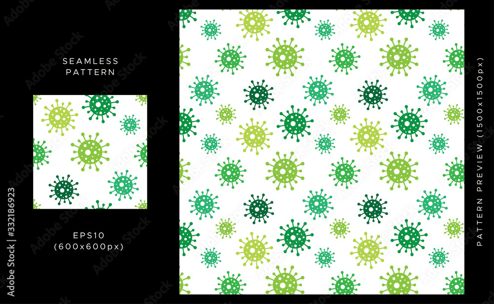 Coronavirus Seamless Pattern. Vector Illustration.