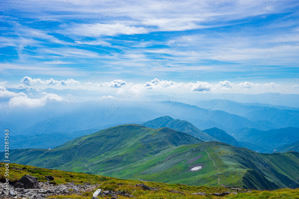月山登山 頂上からの景色(日本 - 山形 - 月山)