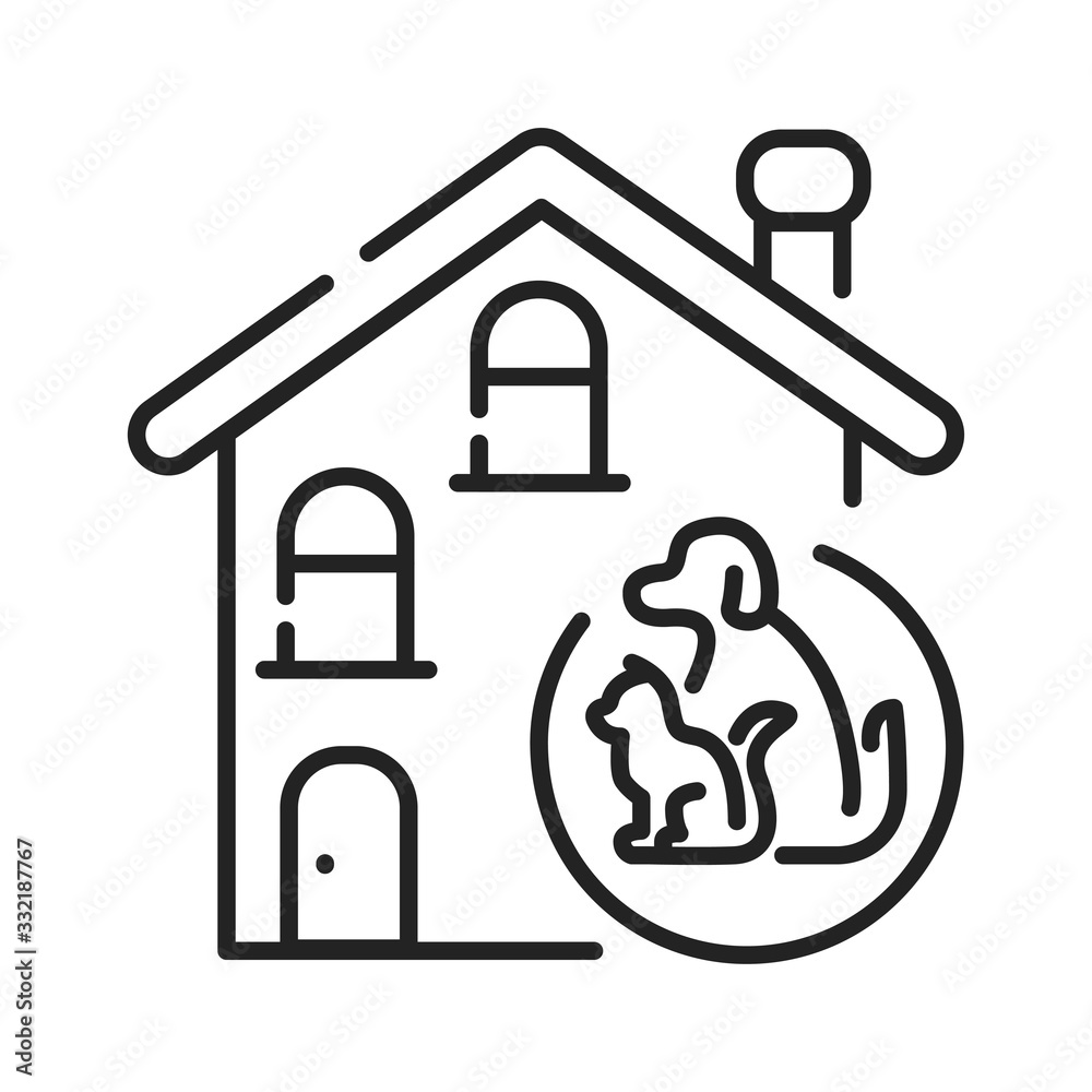 Pets allowed black line icon. Indicates whether pets are allowed to enter the accommodation. Pictogram for web page, mobile app, promo. UI UX GUI design element. Editable stroke. Pets allowed black line icon. Indicates whether pets are allowed to enter the accommodation. Pictogram for web page, mobile app, promo. UI UX GUI design element. Editable stroke.