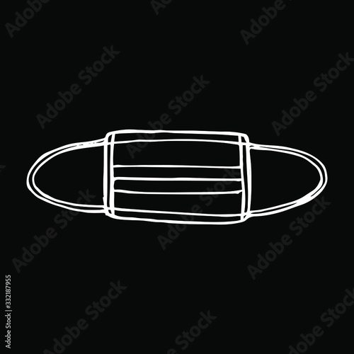 Vector illustration.Close-up of medical mask on a black background.