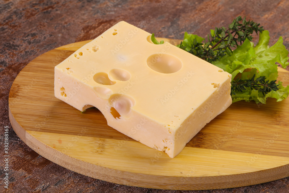 Maasdam cheese brick