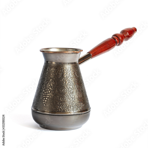 old coffee pot on white background
