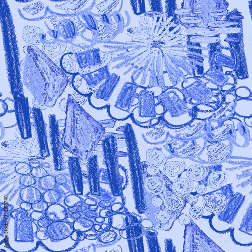 Creative seamless pattern with beautiful bright abstract elements. Colorful t...
