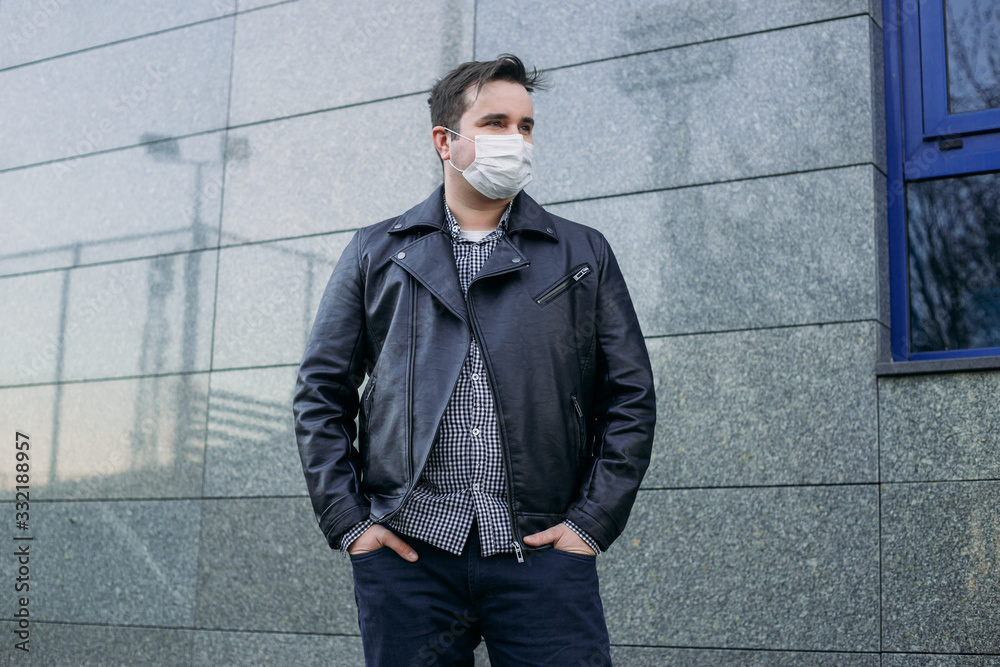 businessman in mask to prevent infection, coronavirus concept