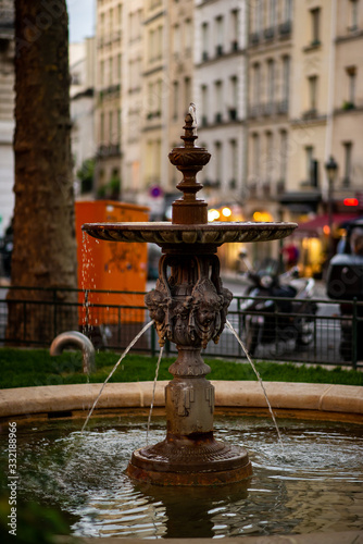 French garden fountain in Paris