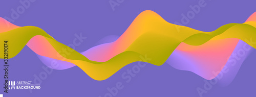 Abstract wavy background with modern gradient colors. Trendy liquid design. Motion sound wave. Vector illustration for banners, flyers and presentation. © Login