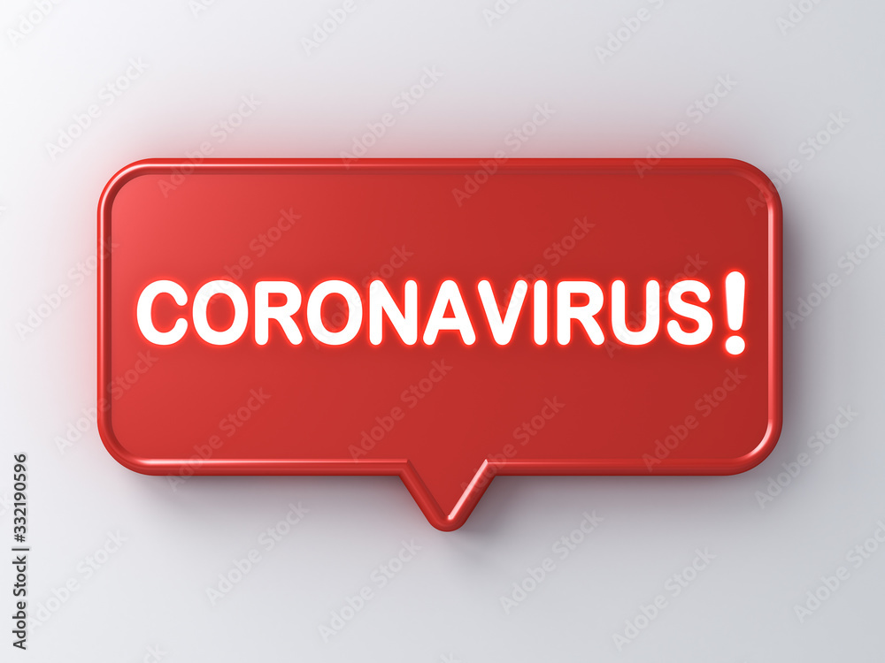 Coronavirus warning sign pin isolated on white wall background with shadow 3D rendering Coronavirus warning sign pin isolated on white wall background with shadow 3D rendering
