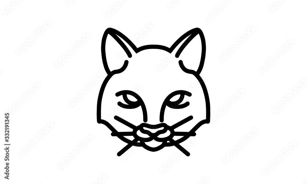 Cat vector line icon, animal head vector line art, isolated animal illustration for logo desain Cat vector line icon, animal head vector line art, isolated animal illustration for logo desain