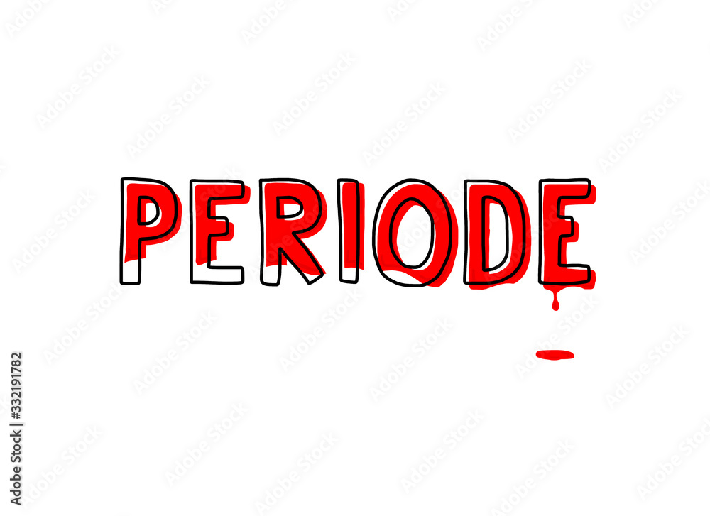Periode Typografische Gestaltung Menstruation Typografie Blut Text