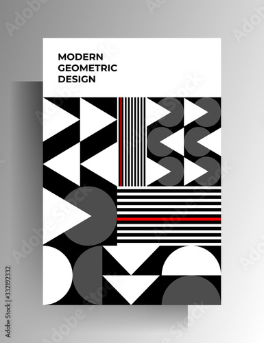 Cover template design. Geometric strict pattern. Vector 10 EPS.
