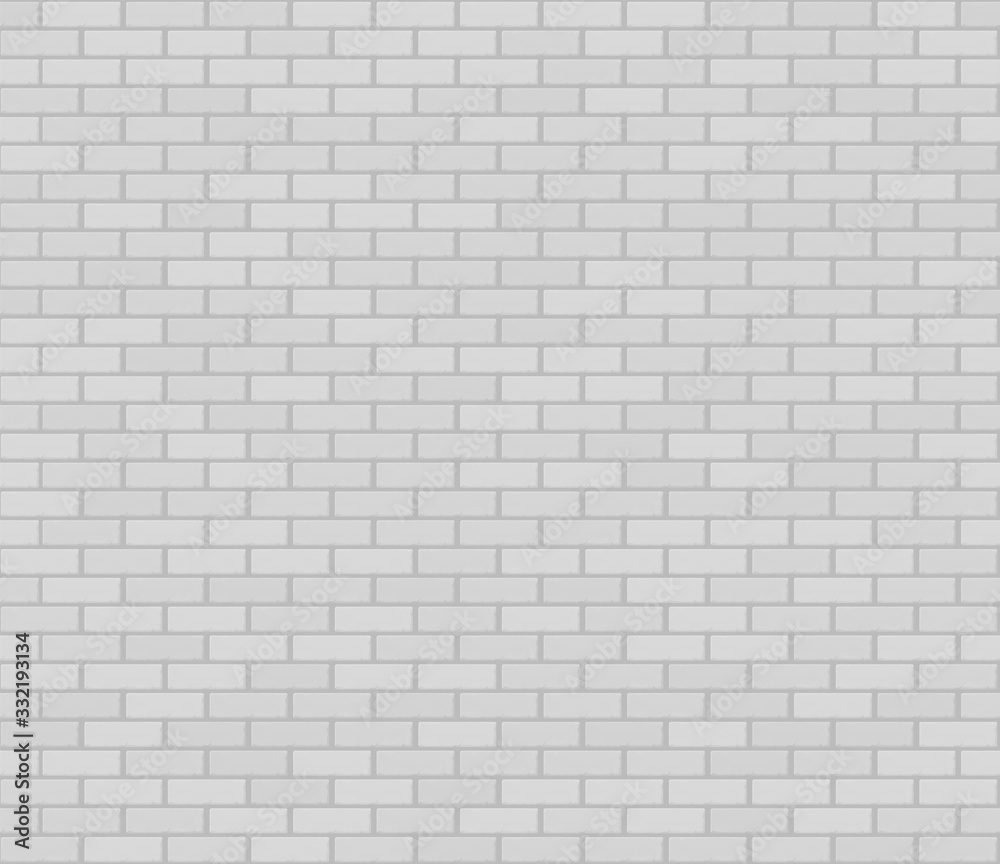 White realistic vector seamless brickwork wall texture. White realistic vector seamless brickwork wall texture.
