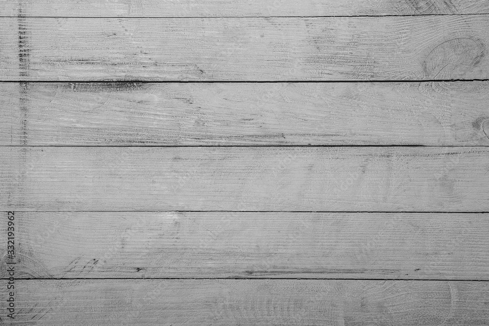 Obraz premium Vintage white wood background texture with knots and nail holes. Old painted wood wall. Brown abstract background. Vintage green wooden dark horizontal boards. Front view with copy space. Background f