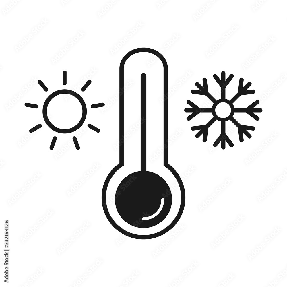 Weather temperature thermometer line icon. linear style sign for mobile concept and web design. Thermometer with sunny and freezy weather outline vector icon. Symbol, logo illustration. Weather temperature thermometer line icon. linear style sign for mobile concept and web design. Thermometer with sunny and freezy weather outline vector icon. Symbol, logo illustration.