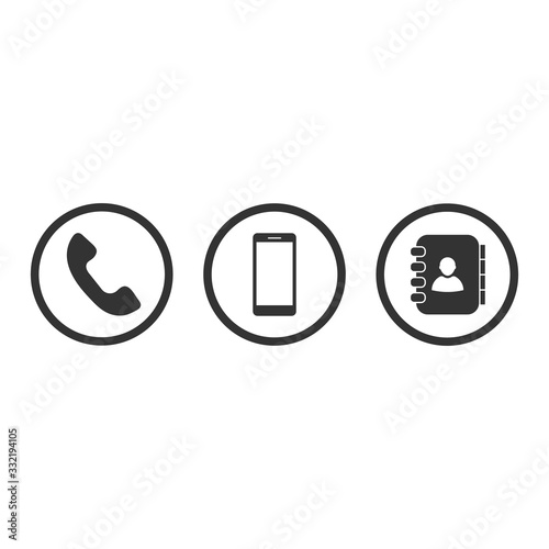 Telephone icons vector flat design