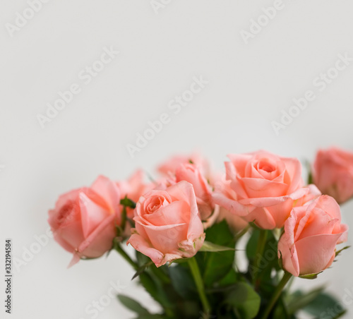 Roses bouquet with copy space