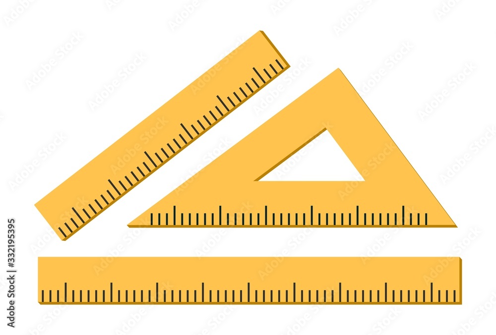 Ruler, triangle ruler icon isolated on white background. Vector