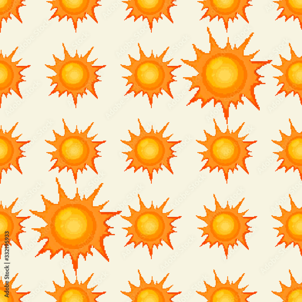 Pixel sun. Seamless pattern pixel sun. 8 bit. Pixel sun. Seamless pattern pixel sun. 8 bit.