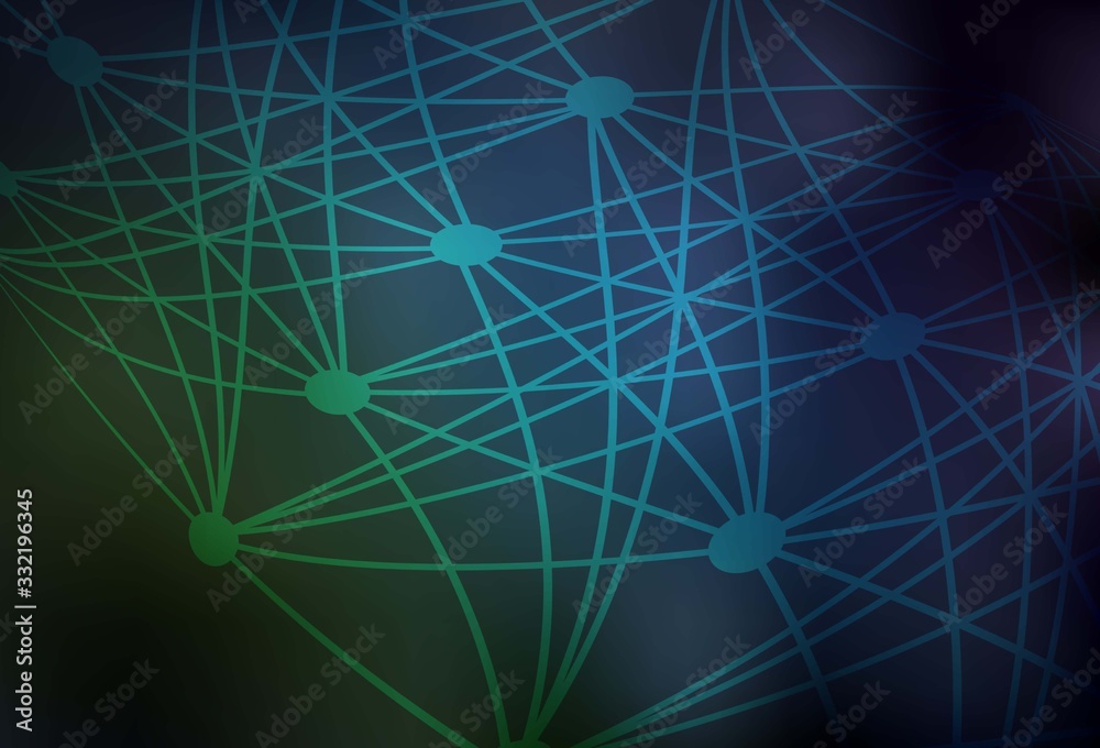 Obraz premium Dark Blue, Green vector backdrop with artificial intelligence data.