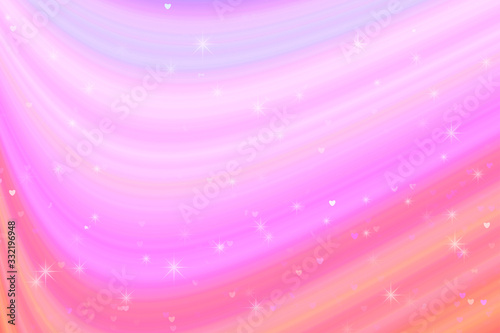 colorful line curve star and pink little heart abstract