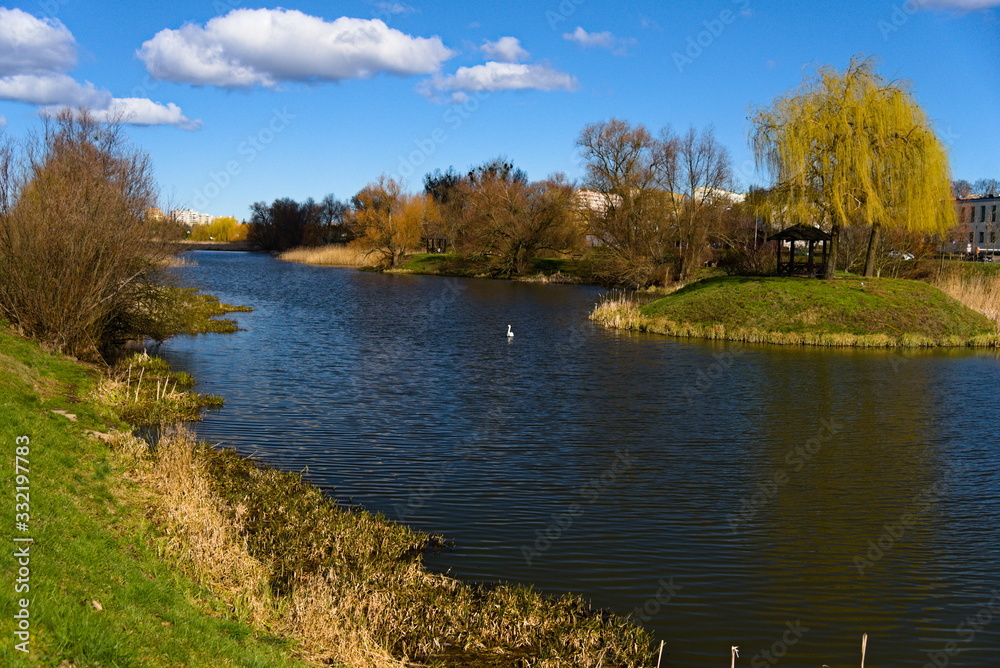 Szczecin, Sunny Lake in spring.