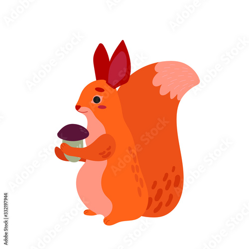 Fototapeta Naklejka Na Ścianę i Meble -  Squirrel animal. The character. Vector illustration.