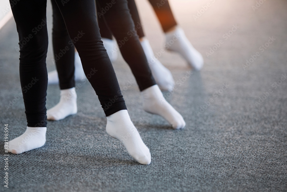 Row of feet ballerina.