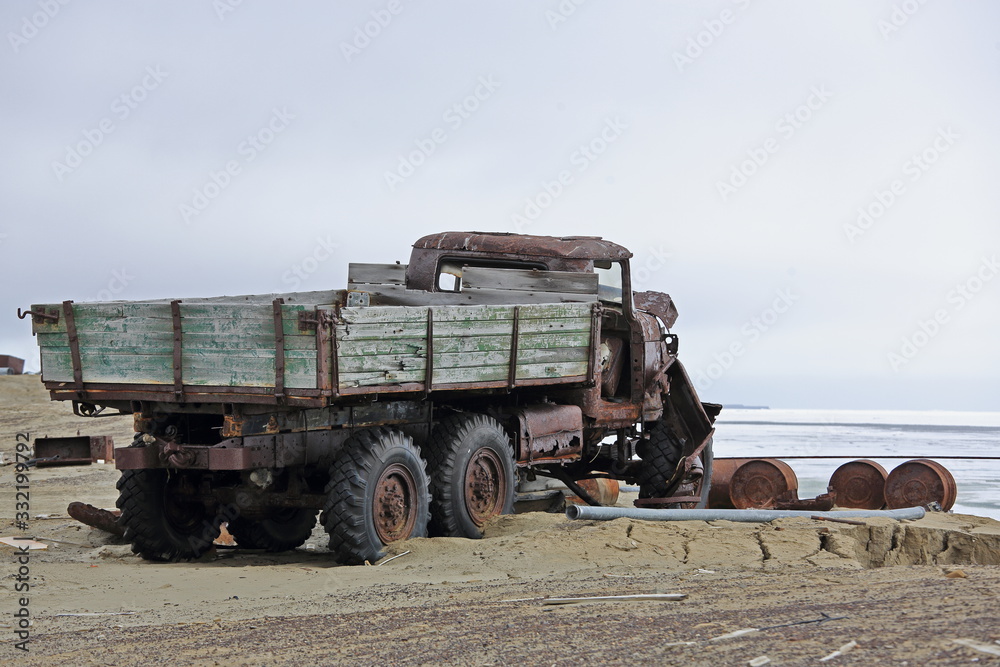 Abandoned vehicles in the Arctic - environmental pollution