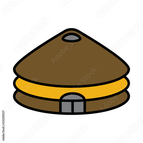 Mongol warrior flat icon yurt