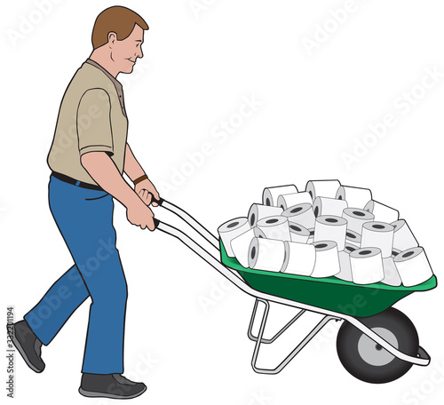 Toilet Paper in a Wheelbarrow