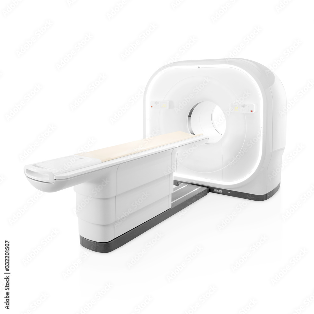 CT Scanner Isolated on White. Resonance Imaging Machine. MRI