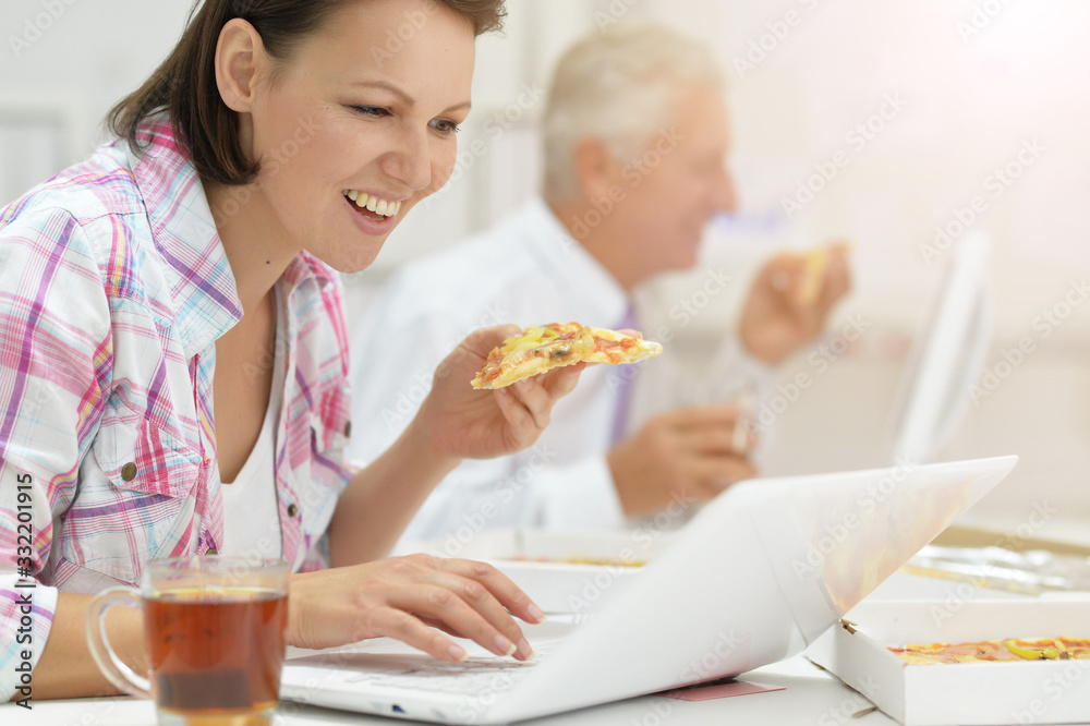 Portrait of business people having lunch together Portrait of business people having lunch together