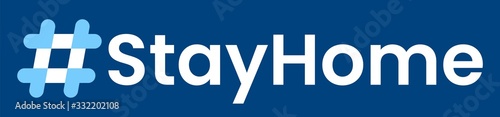 Stay at home text on white background.