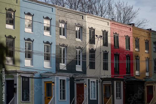 Colorful row of houses in Portland, Maine. photo