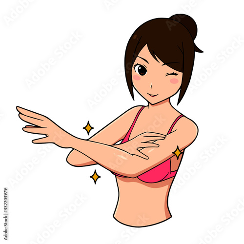 若い女性 腕 脱毛