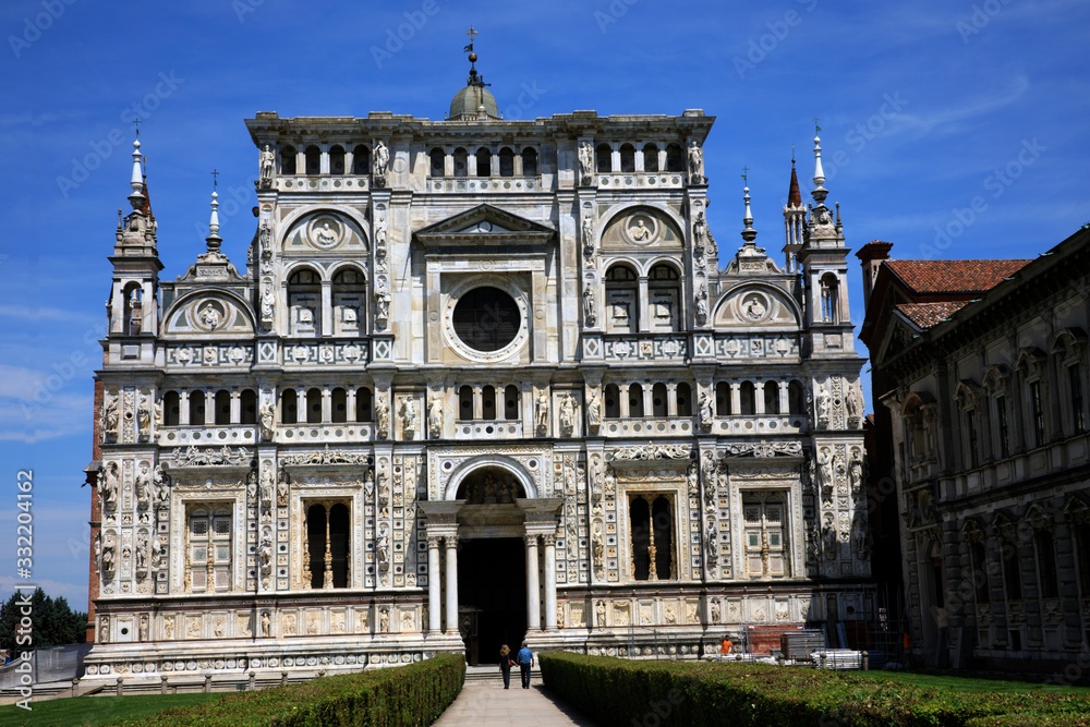 Pavia (PV), Italy - June 09, 2018: Certosa di Pavia, Pavia, Lombardy, Italy