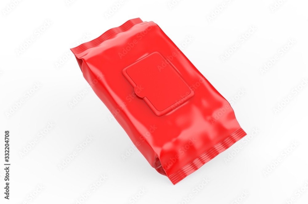 Blank Wet Wipes Soft Tissue Package For Branding, 3d render illustration. Blank Wet Wipes Soft Tissue Package For Branding, 3d render illustration.